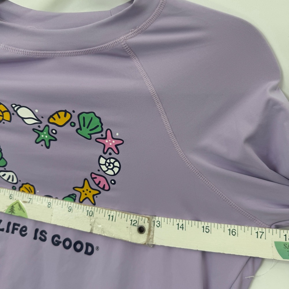 Life Is Good Rash Guard Swim Shirt Womens‎ M Purple Resort Beach SummerCoastal - Picture 4 of 8